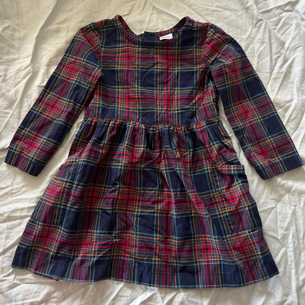 Hanna‎ Andersson Dress Chalkboard Plaid size 5